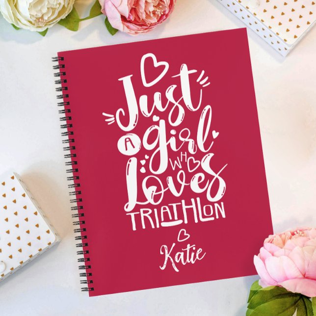 Carnet Juste une fille Triathlon Inspiration Script moder (Créateur téléchargé)