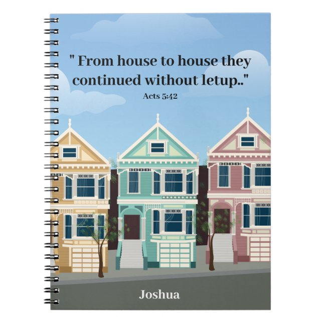 Carnet JW cadeaux pionniers Actes 5:42 personnalisés (Devant)