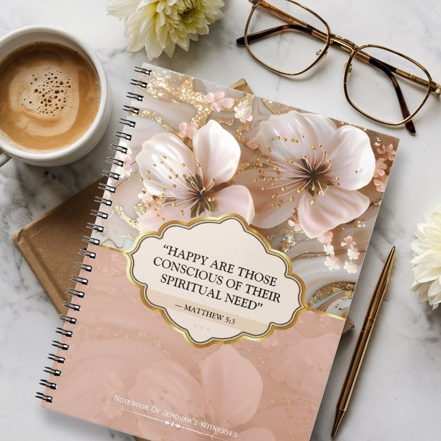 Carnet JW Gifts 2026 Year Text Happy Are Matthew 5:3 (Créateur téléchargé)