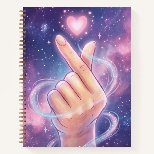 Carnet K-fan aesthetic Finger Heart Spiral Notebook (Devant)
