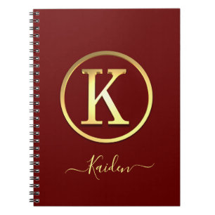 Carnet K initial Gold élégant