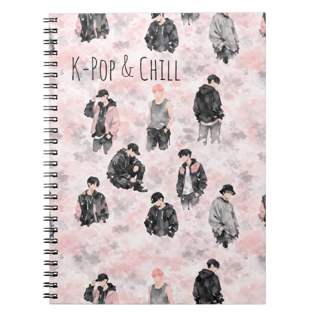Carnet K-Pop & Chill Minimalist Silhouette Aesthetic (Devant)