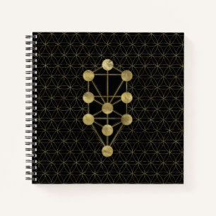 Carnet Kabbalah L'Arbre de Vie Or sur Noir