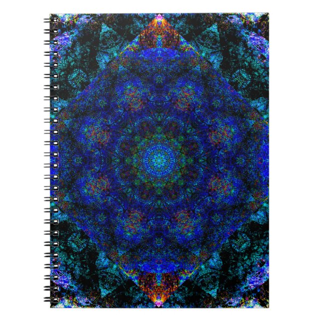 Carnet Kaleidoscope Bleu Bohème, (Devant)