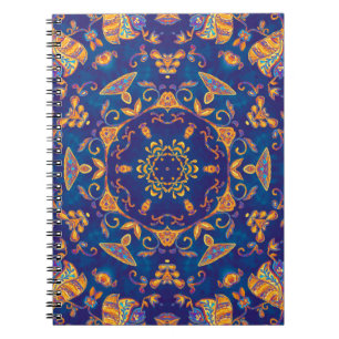 Carnet Kaléidoscope couleur aquarelle mandala. Oriental