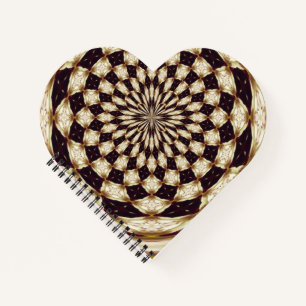Carnet Kaleidoscope de fleurs en mandala décor en ivoire