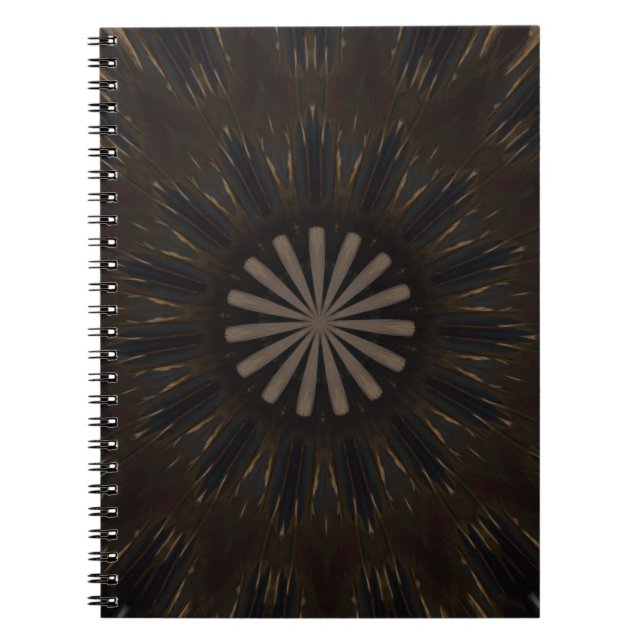Carnet Kaleidoscope Design Brown foncé Floral rustique (Devant)