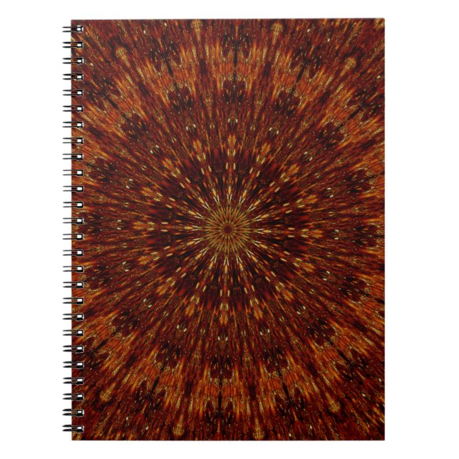 Carnet Kaleidoscope Design Brown foncé motif floral (Devant)