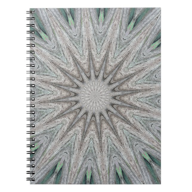 Carnet Kaleidoscope Design Rustique gris clair (Devant)