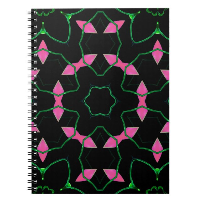 Carnet Kaleidoscope Émeraude et Rose  (Devant)