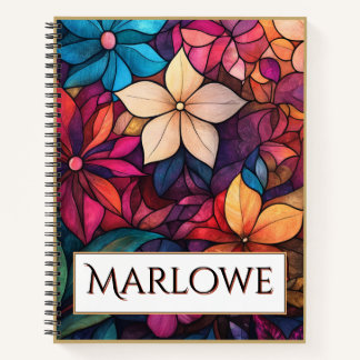 Carnet Kaleidoscope Floral de Verre Coloré de Brillance