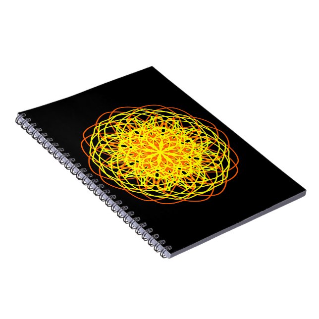 Carnet Kaleidoscope Mandala Art Energy Fleur Jaune (Côté Droit)