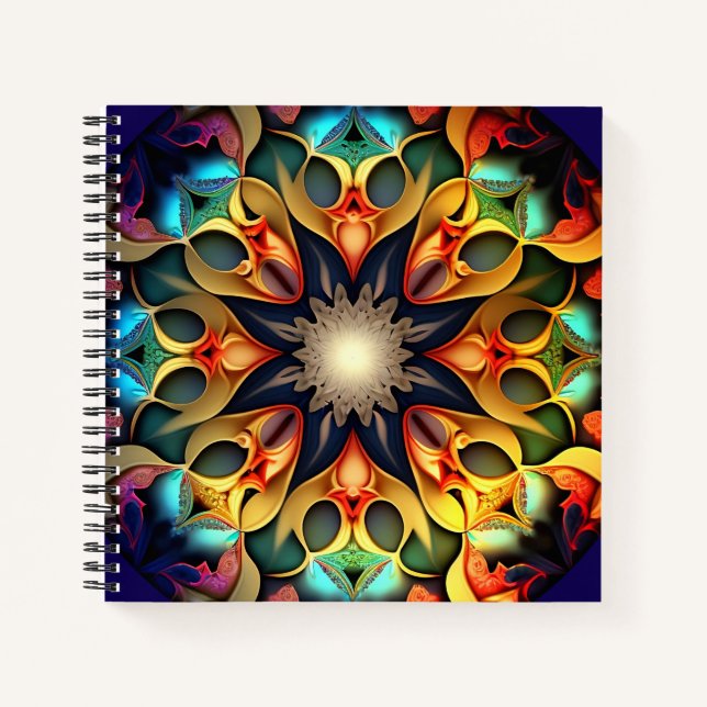 Carnet Kaleidoscope Mandala Flower Design-23091 (Devant)