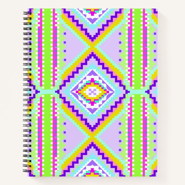 Carnet Kaleidoscope Rêves Tribaux Néon (Devant)