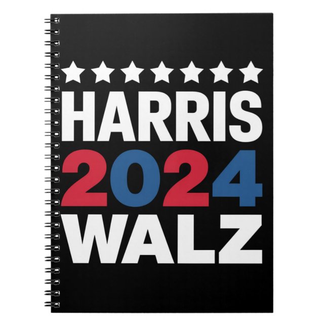 Carnet Kamala Harris Walz Pour Président Vice-Président  (Devant)