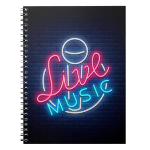Carnet Karaoke Neon Éclairage Mot Courbé Art Texte