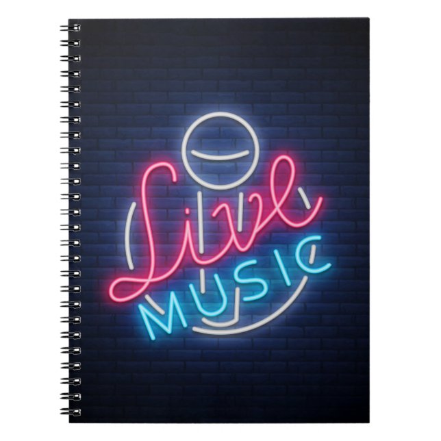 Carnet Karaoke Neon Éclairage Mot Courbé Art Texte (Devant)