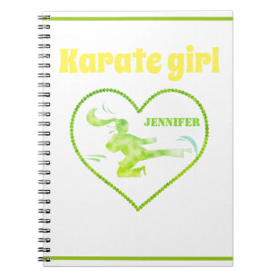 Carnet Karate Girl Vert Jaune Moderne Girl Martial Art