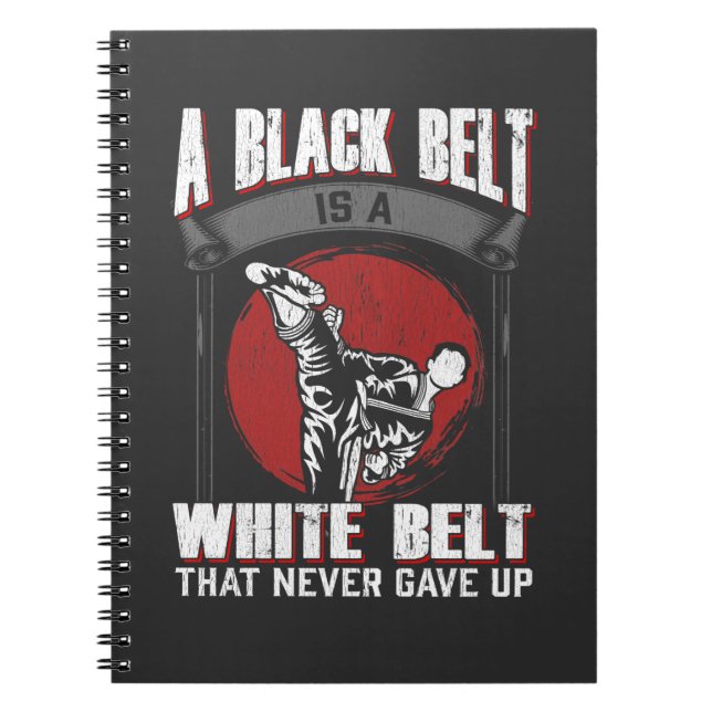 Carnet Karate Taekwondo Black Belt Martial Arts Fighter (Devant)