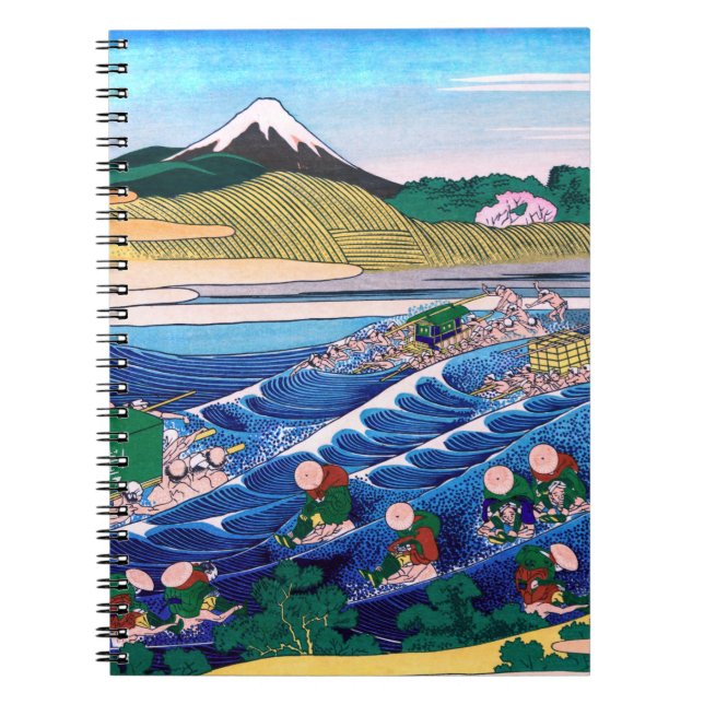 Carnet Katsushika Hokusai - Fuji from Kanaya on Tokaido (Devant)