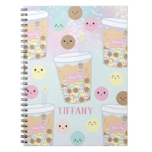 Carnet Kawaii Cute Rainbow Bubble Tapioca Pearl Thé au la