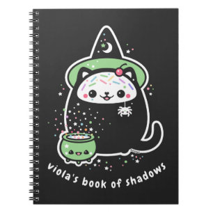 Carnet Kawaii Grunge Book of Shadows avec Witty Kitty