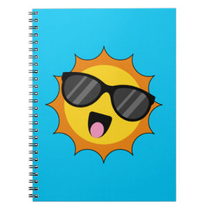 Carnet Kawaii Joyeux soleil avec lunettes de soleil