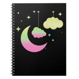 Carnet Kawaii Moon et Nuages Pastel Goth Art