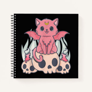 Carnet Kawaii Pastel Goth Cute Démon Déplaisant Chat et C