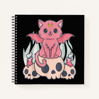 Carnet Kawaii Pastel Goth Cute Démon Déplaisant Chat et C