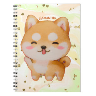 Carnet Kawaii Smiling Cartoon Style Shiba Inu