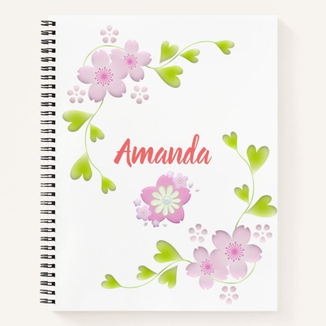 Carnet Kawaii Style Sakura Fleur d'arbre de cerisier (Devant)