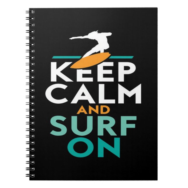 Carnet Keep Calm and Surf On Surfer Love Surfing (Devant)