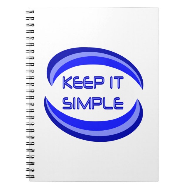 Carnet Keep it Simple Recovery Slogan Quote In Blue (Devant)