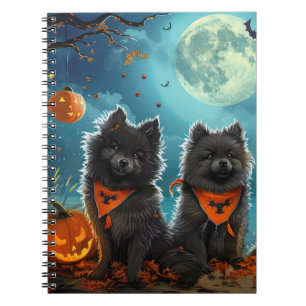 Carnet Keeshond Halloween Éffrayant