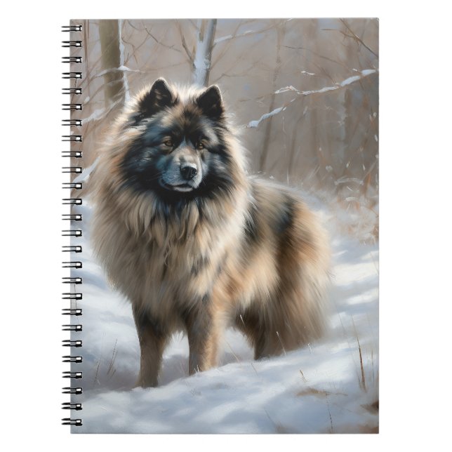 Carnet Keeshond Laissez Tomber la Neige Noël (Devant)