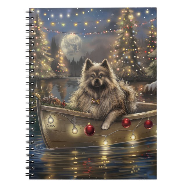 Carnet Keeshond Noël Festive Voyage (Devant)