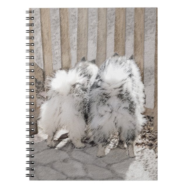 Carnet Keeshonds at the Gate Painting - Original Dog Art (Devant)