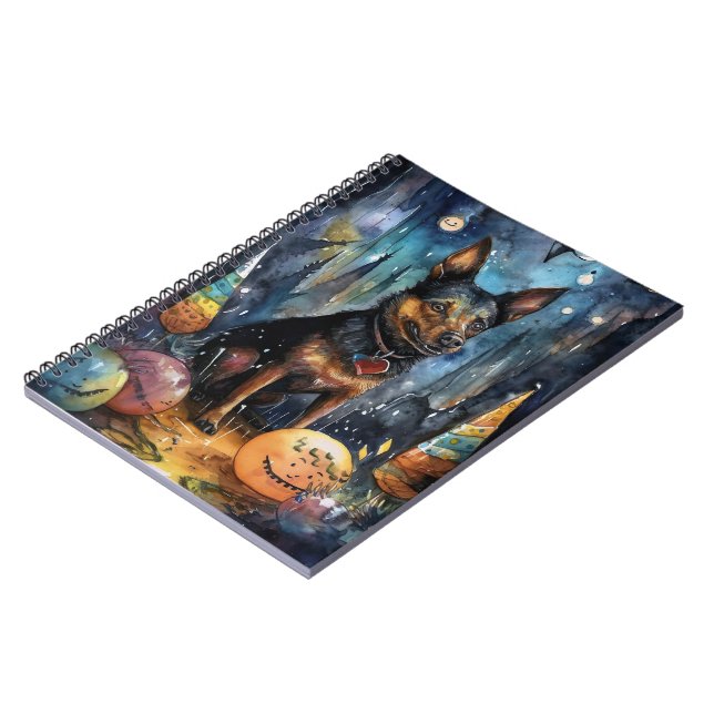 Carnet Kelpie australienne d'Halloween avec la peur Citro (Côté gauche)