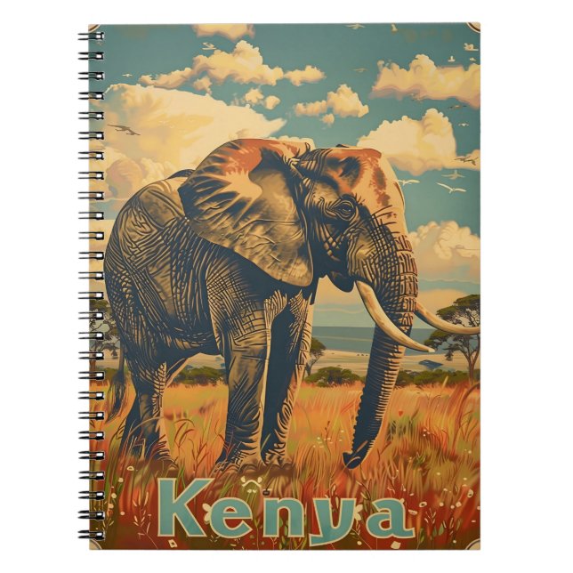 Carnet Kenya Elephant Vintage (Devant)