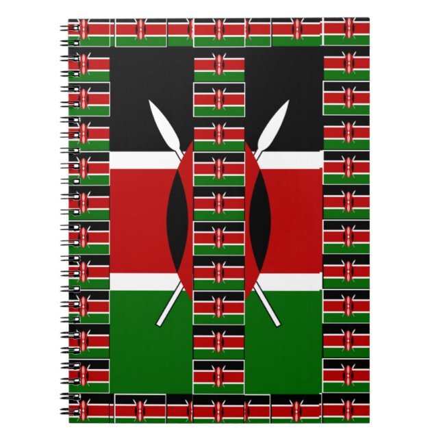 Carnet Kenya noir rouge vert couleurs drapeau national (Devant)