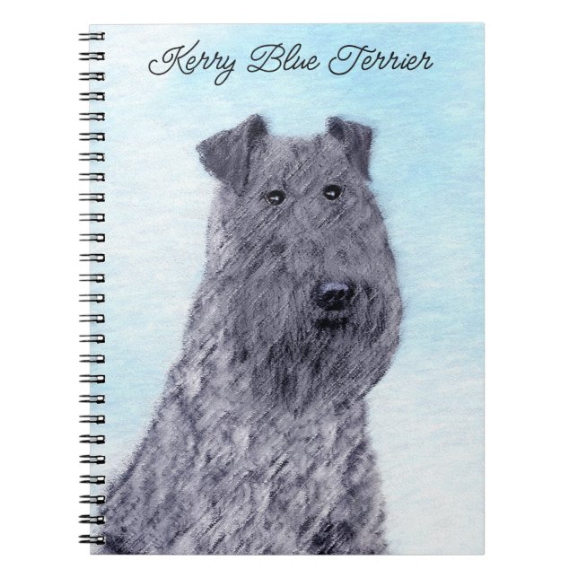 Carnet Kerry Blue Terrier peinture mignonne Chien d'origi (Devant)