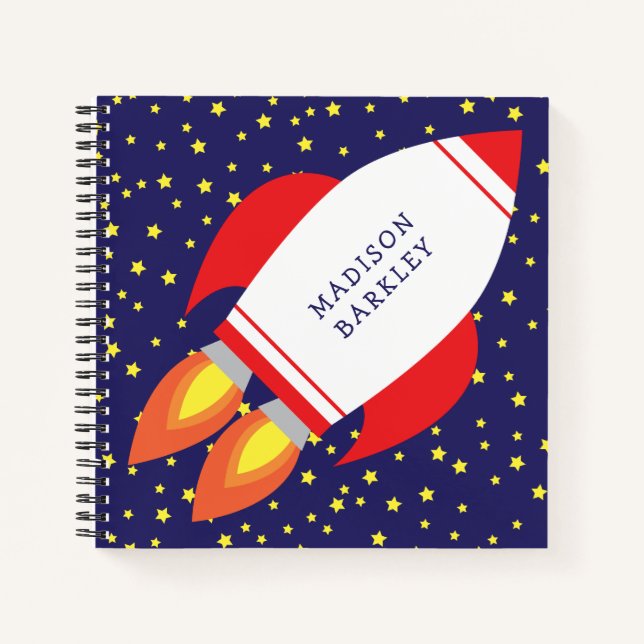 Carnet Kids Rocket Navire Espace Extérieur Cute (Devant)