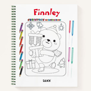 Carnet Kids Teddy Bear Christmas Coloring Sketbook