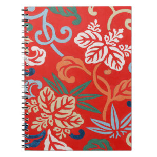 Carnet Kimono japonais hawaïen rouge : Vintage floral