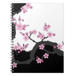 Carnet Kimono japonais Sakura noir et blanc