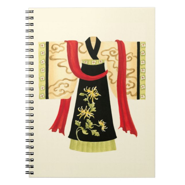 Carnet Kimono japonais traditionnel avec imprimé floral (Devant)