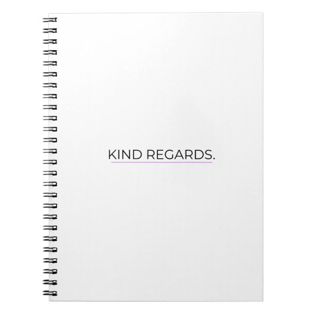 Carnet Kind Regards Minimalist Professional Notebook (Devant)