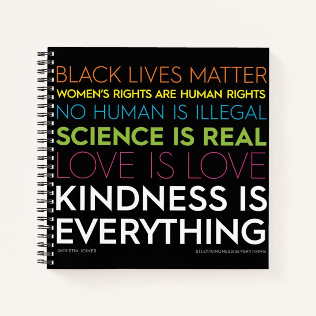 Carnet #KindnessIsEverthing Notebook 8,5 pouces x 8,5 pou (Devant)