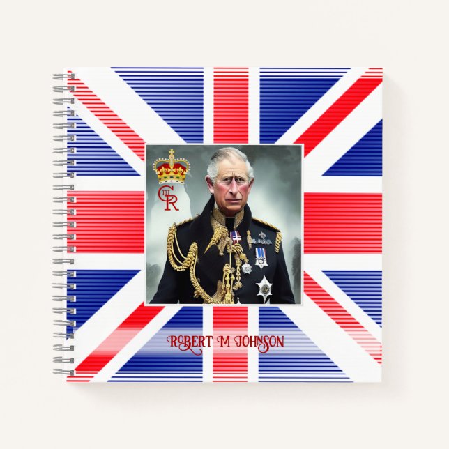 Carnet King Charles III personnalisé (Devant)